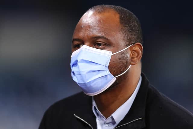 Patrick Vieira, Manager of Crystal Palace is seen wearing a face mask prior to the Premier League (Photo by George Wood/Getty Images)
