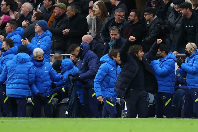 Antonio Conte, Manager of Tottenham Hotspur celebrates their sides second goal (Photo by Julian Finney/Getty Images)