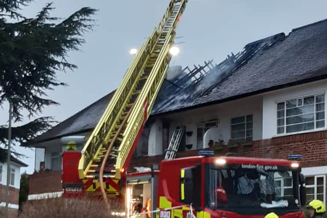 Firefighters battled a house fire in Barnet. Photo: London Fire Brigade