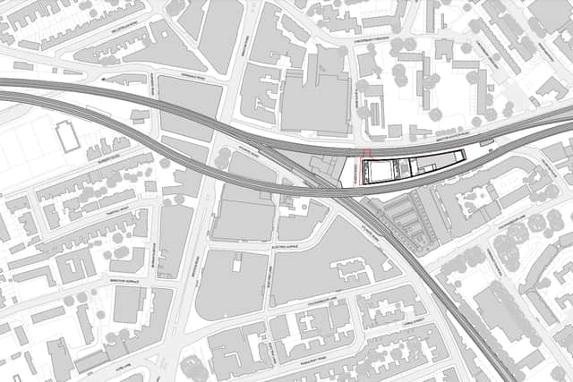 The proposed site for tower block next to the historic Brixton Village market. Credit: Adjaye Associates/Lambeth Council