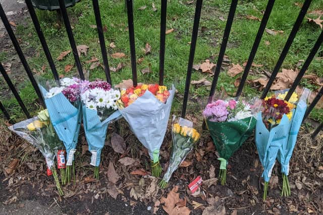 Flowers left for the boys in Sutton. Credit: Lynn Rusk