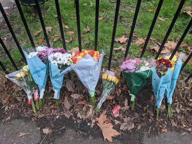 Flowers left for the boys in Sutton. Credit: Lynn Rusk