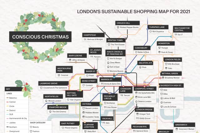 Sustainable Christmas shopping map. Credit: Icon