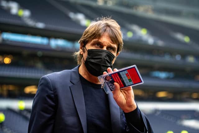manager Antonio Conte of Tottenham Hotspur arrive for the Premier League match (Photo by Sebastian Frej/MB Media/Getty Images)