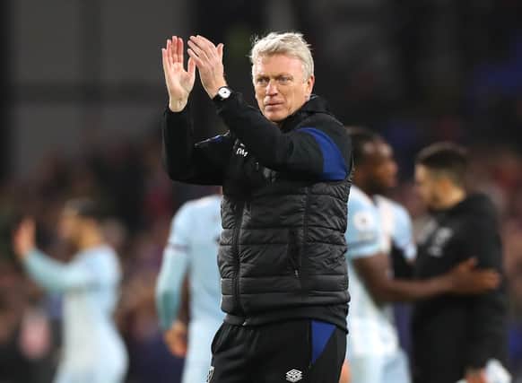 Manager of West Ham David Moyes applauds the fans after the Premier League match (Photo by Chloe Knott - Danehouse/Getty Images)
