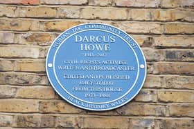 Blue Plaque that has been unveiled in memory of civil rights campaigner Darcus Howe. Brixton, London, January 4 2022. Credit: SWNS