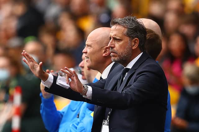 Tottenham Hotspur director of football Fabio Paratici gestures from the bench (Photo by Chris Brunskill/Fantasista/Getty Images)