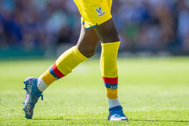 Jesurun Rak-Sakyi of Crystal Palace during the Premier League match (Photo by Sebastian Frej/MB Media/Getty Images)