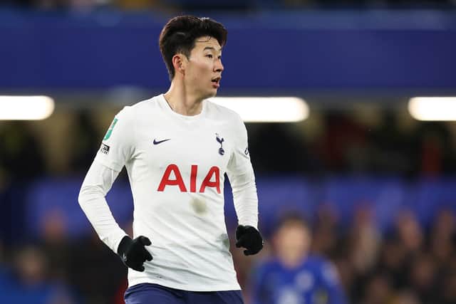 Son Heung-Min of Tottenham Hotspur during the Carabao Cup Semi Final First Leg match (Photo by James Williamson - AMA/Getty Images)