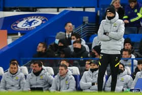 Chelsea manager Thomas Tuchel looks on during the Emirates FA Cup Third Round (Photo by Craig Mercer/MB Media/Getty Images)