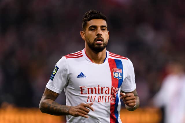 Emerson Palmieri of Lyon runs in the field during the Ligue 1 Uber Eats match  (Photo by Marcio Machado/Eurasia Sport Images/Getty Images)