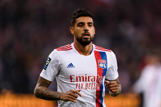 Emerson Palmieri of Lyon runs in the field during the Ligue 1 Uber Eats match (Photo by Marcio Machado/Eurasia Sport Images/Getty Images)