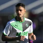 Gianluca Scamacca of US Sassuolo. Credit: Alessandro Sabattini/Getty Images