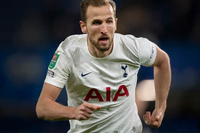 Harry Kane of Tottenham Hotspur during the Carabao Cup Semi Final  (Photo by Visionhaus/Getty Images)
