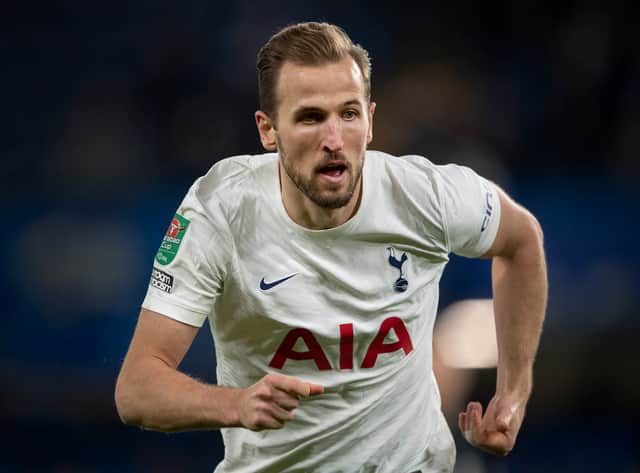 Harry Kane of Tottenham Hotspur during the Carabao Cup Semi Final  (Photo by Visionhaus/Getty Images)