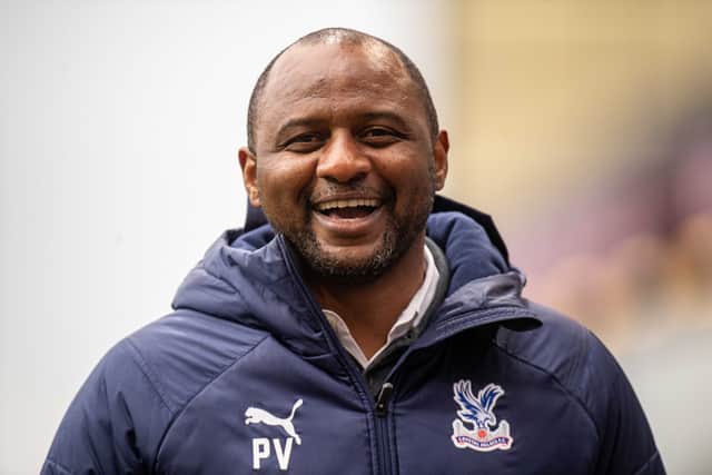 Patrick Vieira of Crystal Palace looks on ahead of the Premier League match (Photo by Sebastian Frej/MB Media/Getty Images)
