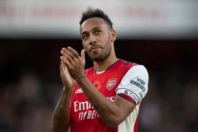 Pierre-Emerick Aubameyang of Arsenal during the Premier League match (Photo by Visionhaus/Getty Images)