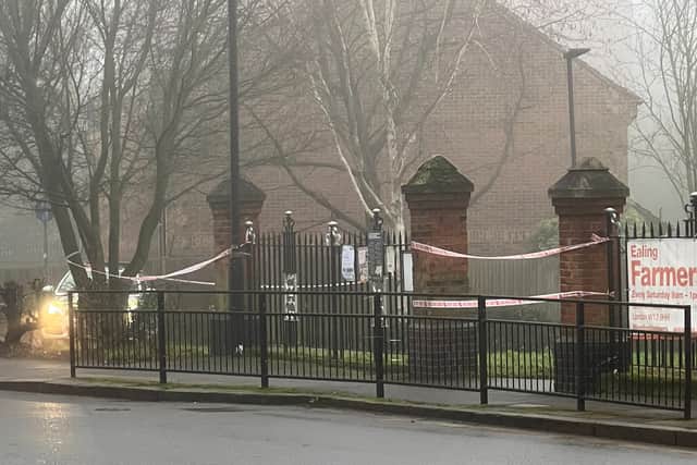 Dean Gardens in Ealing, west London, has been cordoned off after an allegation was made of a stranger rape.