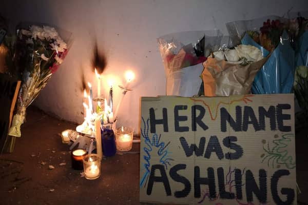 Hundreds attended London vigil for Ashling Murphy outside the London Irish Centre in Camden. Credit: Sarah Pender