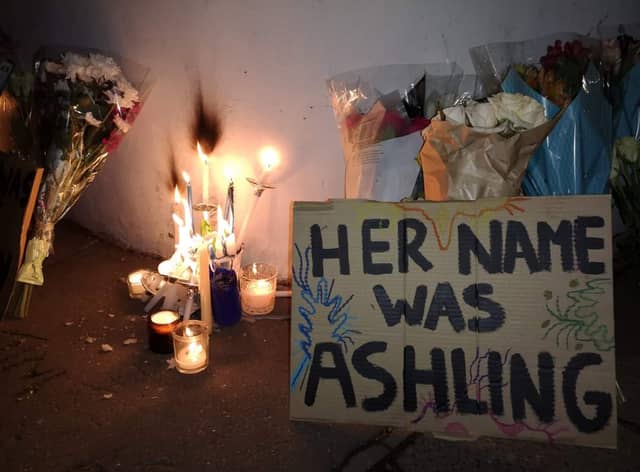 Hundreds attended London vigil for Ashling Murphy outside the London Irish Centre in Camden. Credit: Sarah Pender