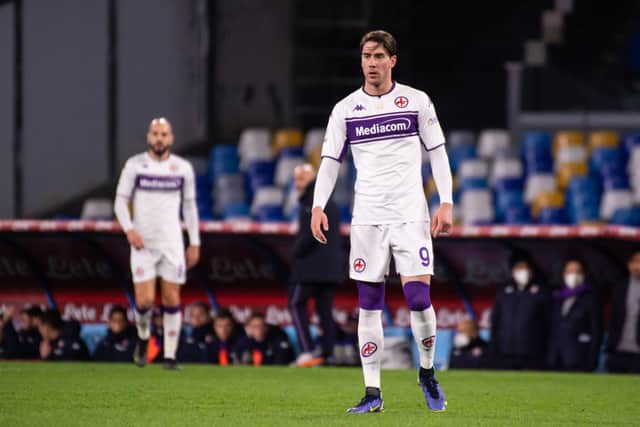 Dusan Vlahovic during the Coppa Italian match against Napoli. Credit: Ivan Romano/Getty Images