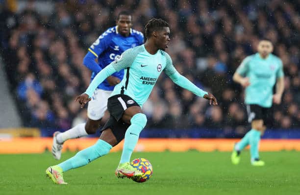 Yves Bissouma during the Premier League match between Everton and Brighton & Hove Albion at Goodison Park (Photo by Clive Brunskill/Getty Images)