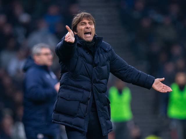 Manager Antonio Conte of Tottenham Hotspur during a Premier League match (Photo by Sebastian Frej/MB Media/Getty Images)