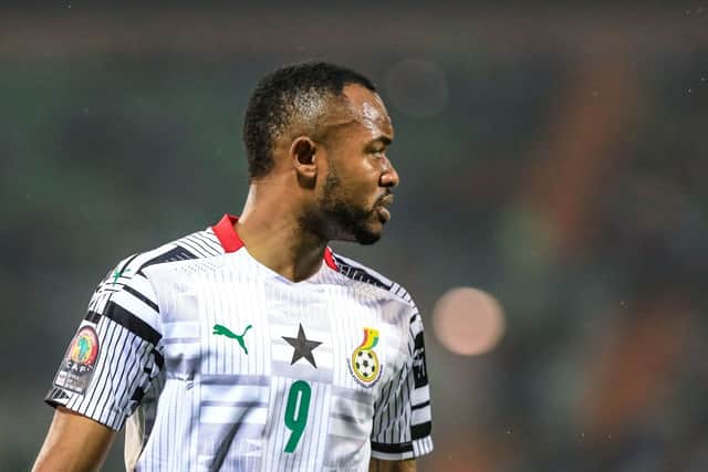 Jordan Ayew playing for Ghana. Credit: DANIEL BELOUMOU OLOMO/AFP via Getty Images