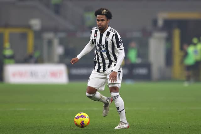 Weston McKennie of Juventus during the Serie A match between AC Milan and Juventus at Stadio Giuseppe Meazza on January 23, 2022 in Milan, Italy. (Photo by Jonathan Moscrop/Getty Images)