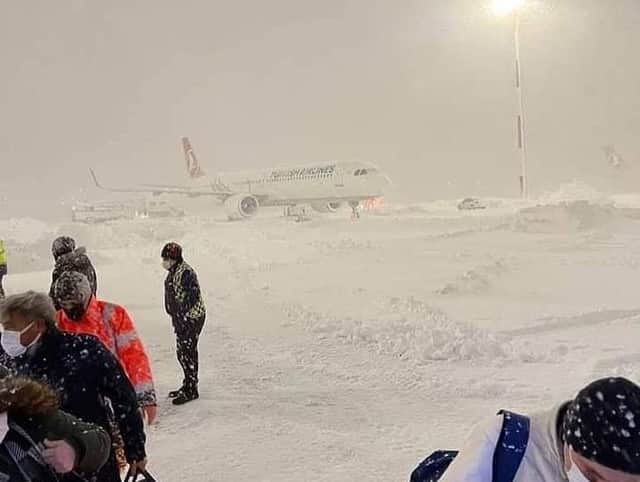 The snow at Istanbul Airport. Credit: Supplied