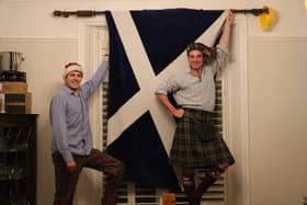 Angus Maclachlan and Ruaridh Young celebrating Burns Night in Wandsworth. Credit: Claudia Marquis