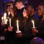 Candle lighting at the UK Holocaust Memorial Day in London in 2020 - the last time in-person events were held. Credit: CHRIS JACKSON/POOL/AFP via Getty Images