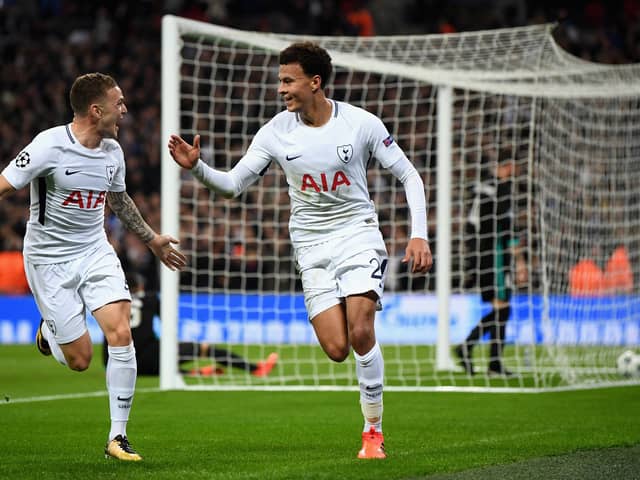 Dele Alli celebrates scoring for Tottenham in their 3-1 win over Real Madrid in 2017. Picture: Laurence Griffiths/Getty Images
