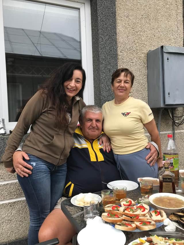 Natalia Ravliuk at home with her parents in  the Ivano Frankivsk region in western Ukraine. Credit: Natalia Ravliuk
