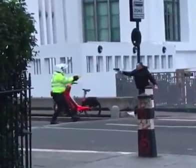 A man brandished a replica firearm at a police officer in Camden. Photo: Twitter