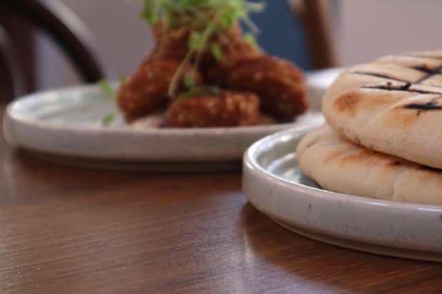 Imad’s fresh falafels and pittas. Credit: Claudia Marquis