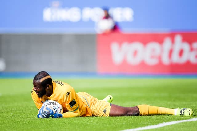 HervÃ© Koffi of Charleroi during the Jupiler Pro League match between OH Leuven and Sporting . (Photo by Plumb Images/Getty Images)