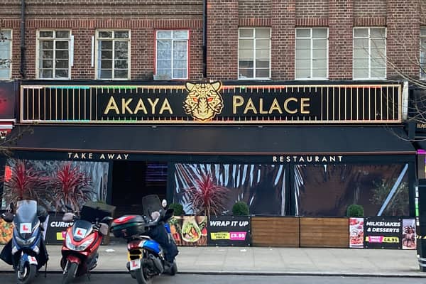 Akaya Palace in Ealing was given a hygiene rating of zero after an Ealing Council inspector visited the restaurant on November 25, 2021. Credit: BBC LDRS