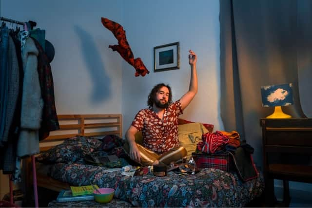 Playwright and actor Benjamin Salmon at home in Crouch End. Credit: Richard Davenport