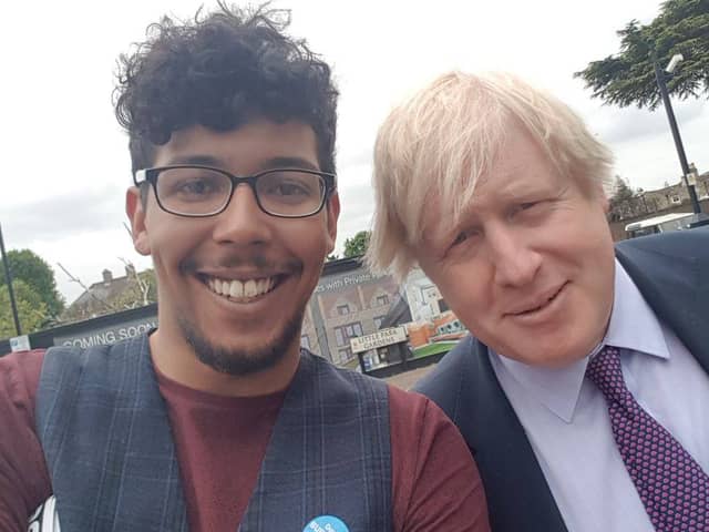 Will Coleshill (left), with Boris Johnson. Photo: Facebook
