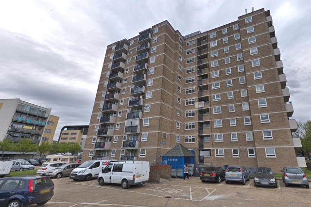 Detectives investigating are appealing for witnesses who saw someone running away from Bonnington House, in Ayley Croft, Ponders End, on Monday night. Credit: Google