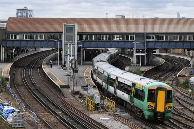 A Southern Rail train leaves Clapham Junction station. Credit: DANIEL LEAL/AFP via Getty Images