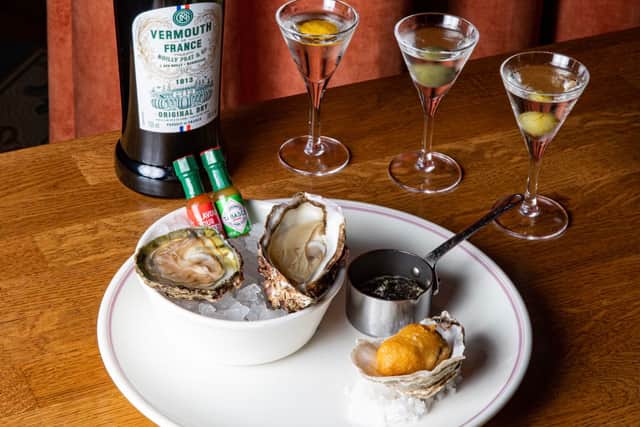 Vermouth and oysters at the Cadogan Arms in Chelsea.