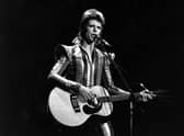 David Bowie performs his final concert as Ziggy Stardust at the Hammersmith Odeon, London, in July 1973. His first concert as Ziggy Stardust was on February 10 1972 in a pub in Tolworth, Kingston. Credit: Express/Express/Getty Images