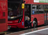 A bus driver takes a break. Credit: Dan Kitwood/Getty Images