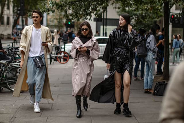 Fashionistas gather outside the BFC (British Fashion Council) venue on the Strand on day four of London Fashion Week. Credit: Dan Kitwood/Getty Images