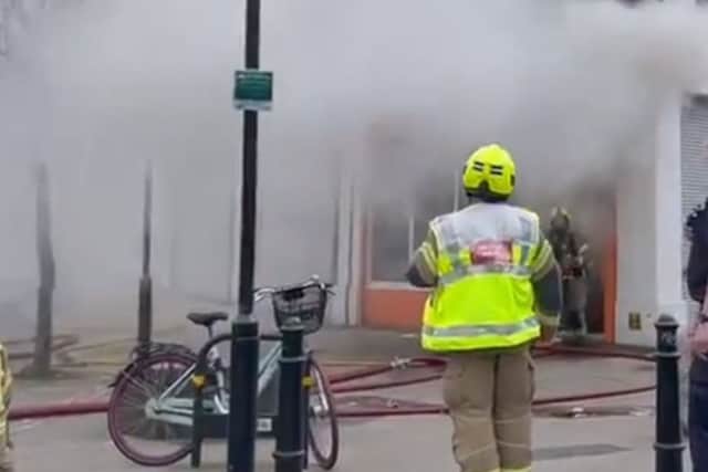 Around 40 firefighters attended the blaze. Photo: LFB