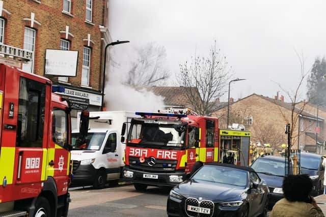 Firefighters have tackled a blaze at an arts and crafts shop. Photo: Hackney Muslims