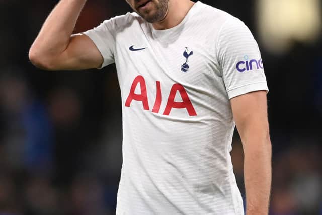 Spurs striker Harry Kane looks dejected after the loss to Burnley. Credit: Stu Forster/Getty Images