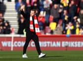 New signing Christian Eriksen of Brentford acknowledges the fans  (Photo by Dan Istitene/Getty Images)
